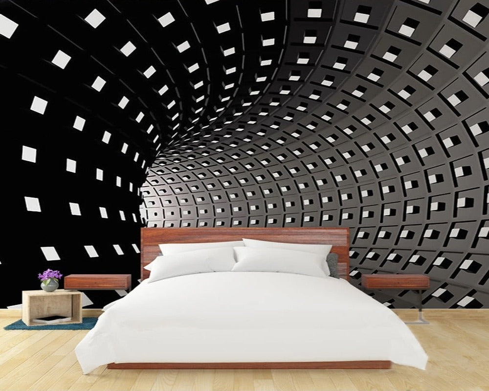 3D Wallpaper Black Space Tunnel